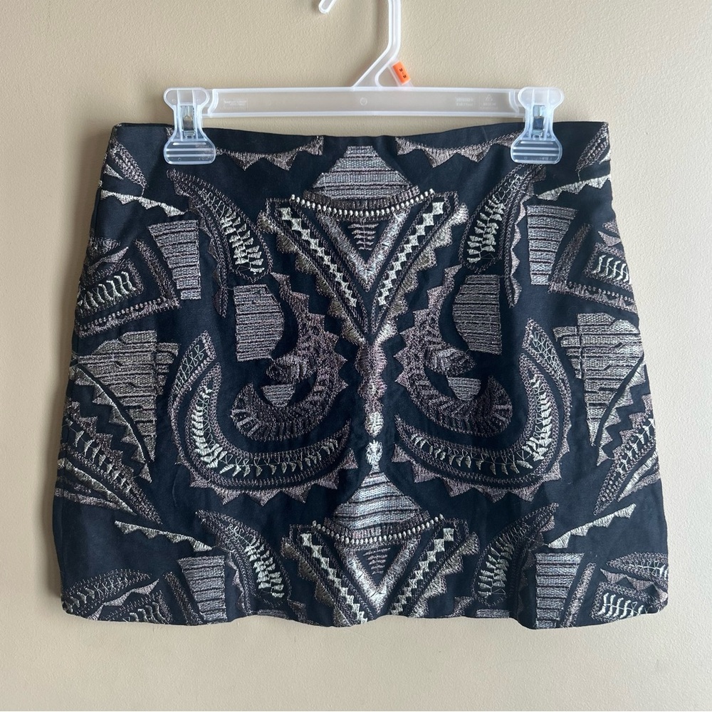 Cotton linen short skirt